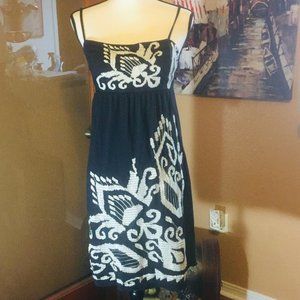 INC Pima Cotton Spaghetti strap Embroidered dress